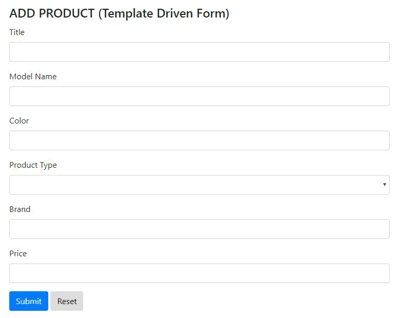 Template Driven Forms initial HTML