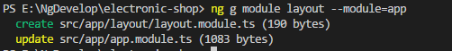 CLI command to create LayoutModule - Routing