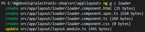 Loader Component CLI command