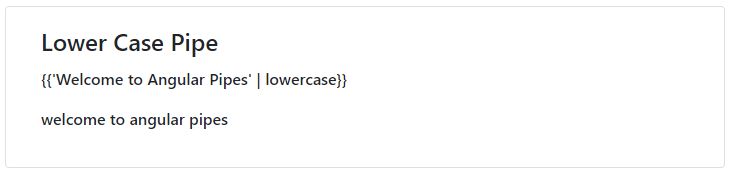 LowerCasePipe : Angular Pipes