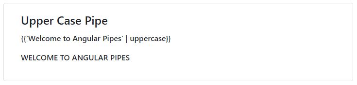 UpperCasePipe : Angular Pipes