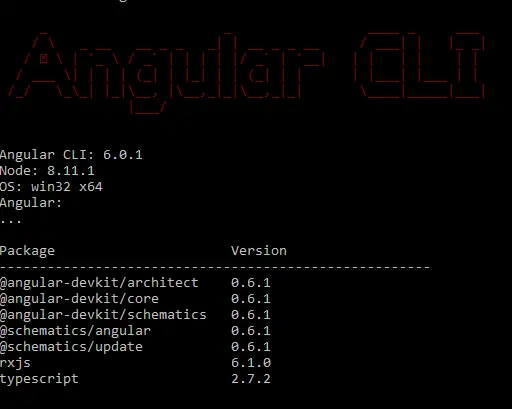 Angular CLI 6 Installation