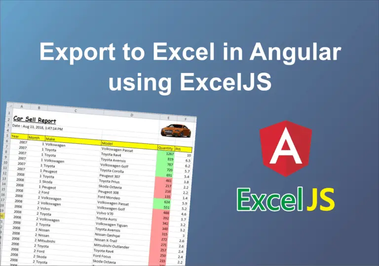 Export to Excel in Angular 8 using ExcelJS
