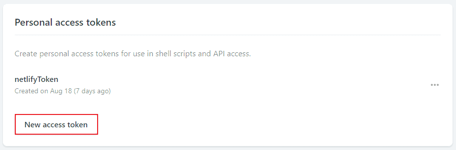 Netlify Personal Access Token