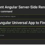 Implement Angular Server Side Rendering with One Command