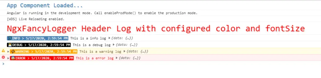 Different Log Levels and Header Log