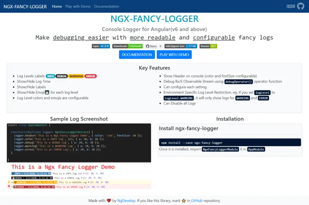 Angular Console Logging Utility : NGX-FANCY-LOGGER